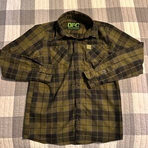 DIXXON NOVESKE Olive and Black Plaid Shirt